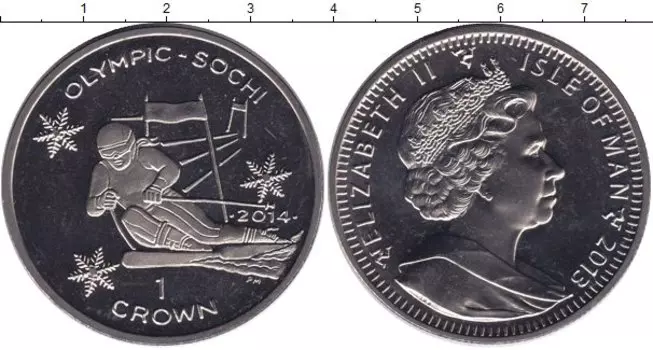 Монета крона Острова Мэн 2013 года Медно-никель Елизавета II