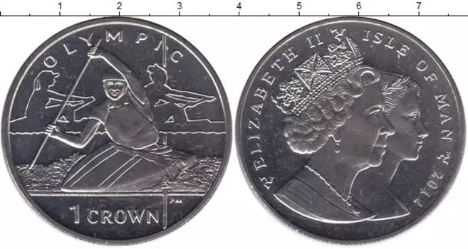 Монета крона Острова Мэн 2011 года Медно-никель Олимпиада-2012 в Лондоне