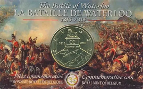 Набор монет 2 1/2 евро Бельгии 2015 года Латунь 200 - летие битвы при Ватерлоо