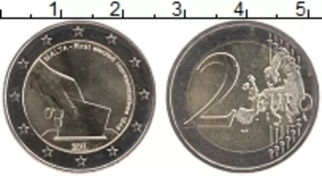Монета 2 евро Мальты 2011 года Биметалл Первые выборы