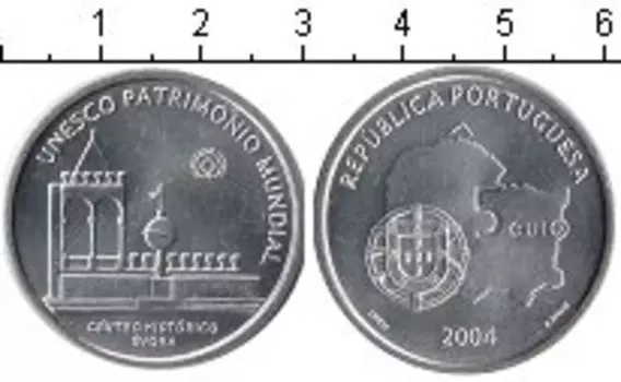 Монета 5 евро Португалии 2004 года Серебро Всемирное культурное наследие ЮНЕСКО
