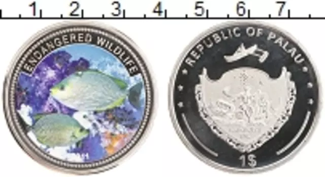Монета доллар Палау 2011 года Медно-никель Подводная жизнь