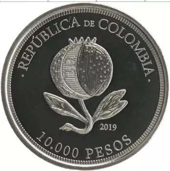 Монета 10000 песо Колумбии 2019 года Медно-никель 200 лет независимости