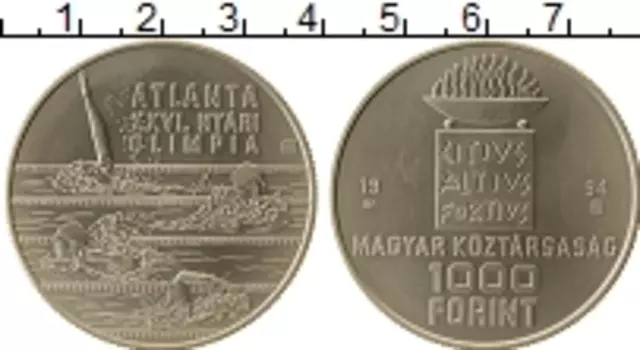 Монета 1000 форинтов Венгрии 1994 года Серебро Олимпийские игры, плавание