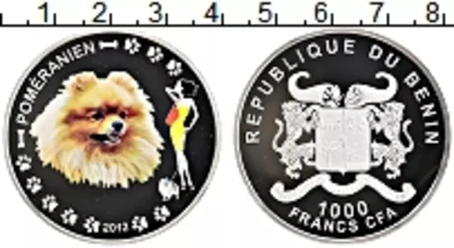 Монета 1000 франков Бенина 2012 года Серебро Цифровая печать