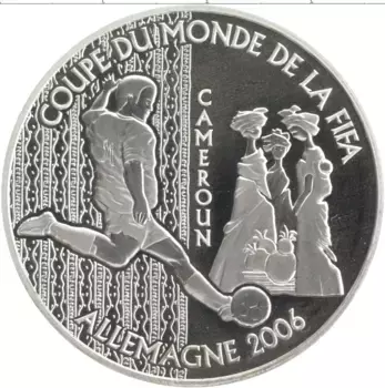 Монета 1000 франков Центральной Африки 2004 года Серебро Чемпионат Мира по футболу 2006
