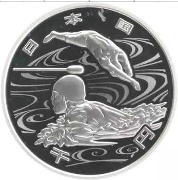 Монета 1000 йен Японии 2019 года Серебро Олимпийские игры в Токио 2020