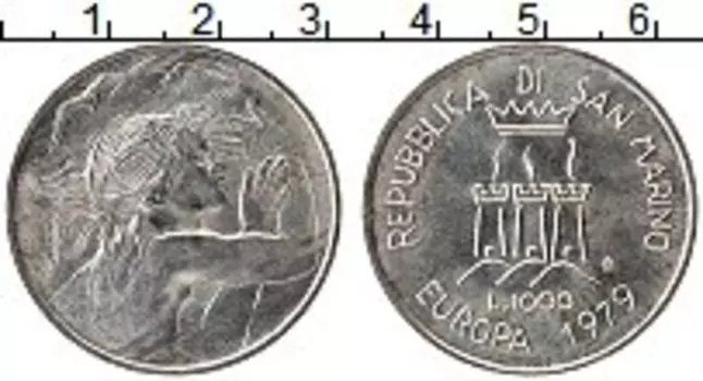 Монета 1000 лир Сан-Марино 1979 года Серебро Европейский союз