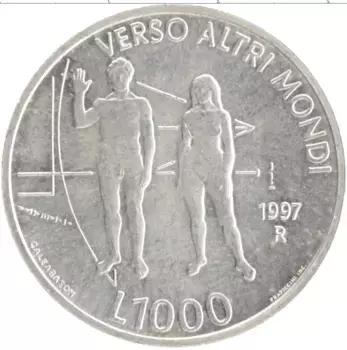 Монета 1000 лир Сан-Марино 1997 года Серебро Вселенная
