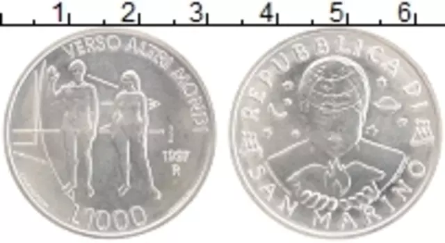 Монета 1000 лир Сан-Марино 1997 года Серебро Вселенная