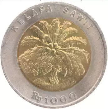 Монета 1000 рупий Индонезии 2000 года Биметалл