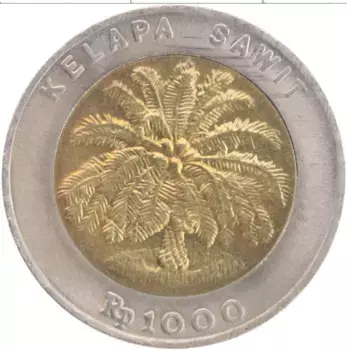 Монета 1000 рупий Индонезии 2000 года Биметалл