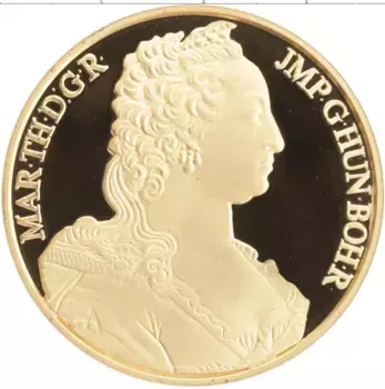 Монета 100 экю Бельгии 1990 года Золото Мария Терезия Австрийская (КМ# 175, Проба 999, 31
