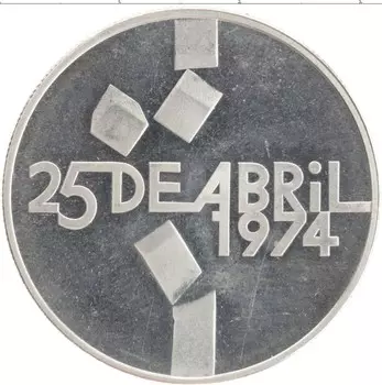 Монета 100 эскудо Португалии 1974 года Серебро Революция 1974 года