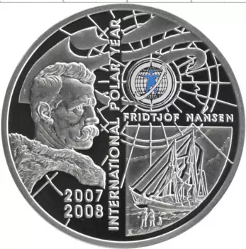 Монета 100 драм Армении 2006 года Серебро Международный полярный год 2007-2008
