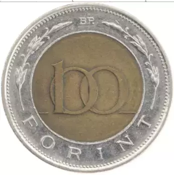 Монета 100 форинтов Венгрии 1996 года Биметалл