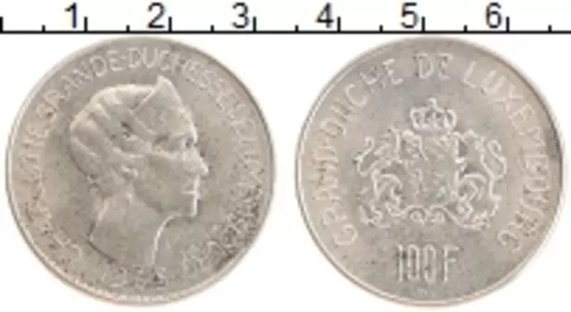 Монета 100 франков Люксембурга 1963 года Серебро Шарлотта