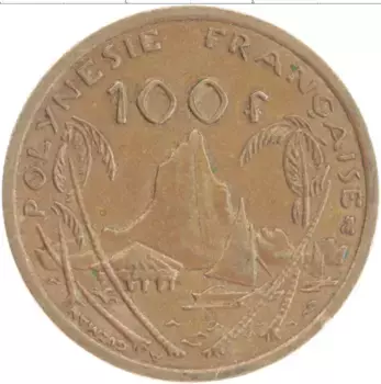 Монета 100 франков Полинезии 2000 года Бронза
