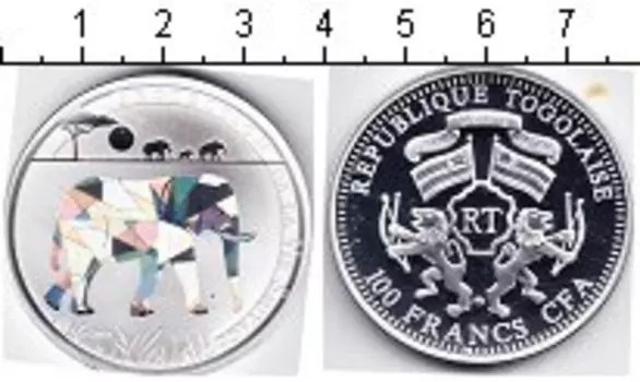Монета 100 франков Того 2011 года Посеребрение