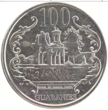 Монета 100 гуарани Парагвая 2007 года Медно-никель Генерал Хосе Эдувихис Диас