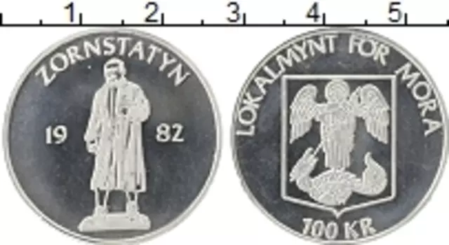 Монета 100 крон Швеции 1982 года Серебро Городские деньги