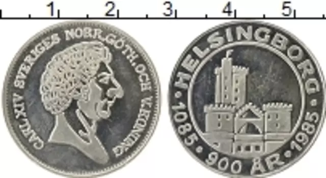 Монета 100 крон Швеции 1985 года Серебро Городские деньги (без номинала)