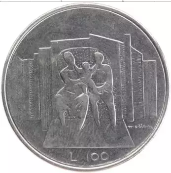 Монета 100 лир Сан-Марино 1976 года Железо Семья