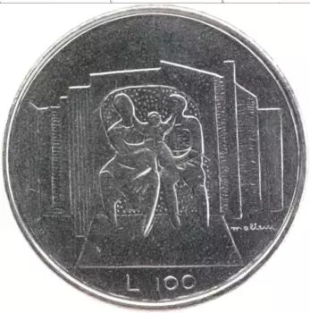 Монета 100 лир Сан-Марино 1976 года Железо Семья