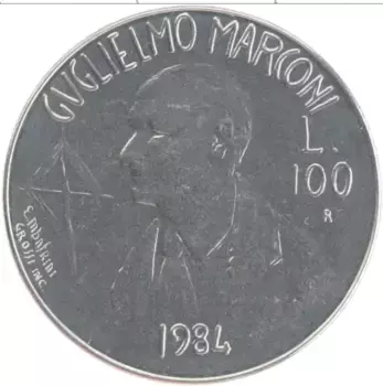 Монета 100 лир Сан-Марино 1984 года Медно-никель Маркони