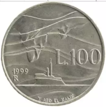 Монета 100 лир Сан-Марино 1999 года Медно-никель Исследования
