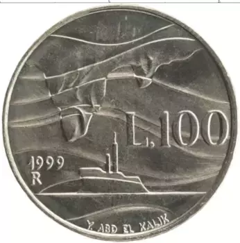 Монета 100 лир Сан-Марино 1999 года Медно-никель Исследования