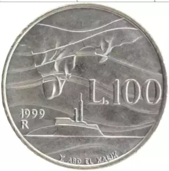 Монета 100 лир Сан-Марино 1999 года Медно-никель Исследования