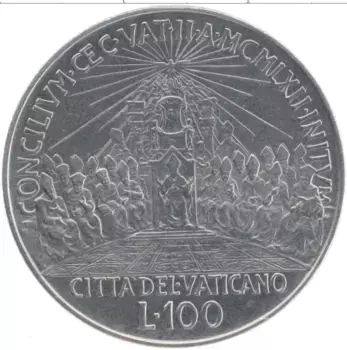 Монета 100 лир Ватикана 1962 года Медно-никель Иоанн XXIII