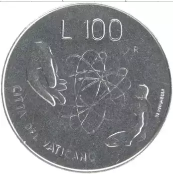 Монета 100 лир Ватикана 1983 года Медно-никель Иоанн Павел II