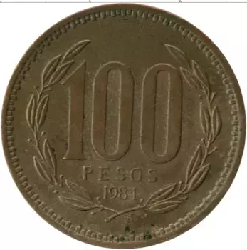 Монета 100 песо Чили 1984 года Бронза