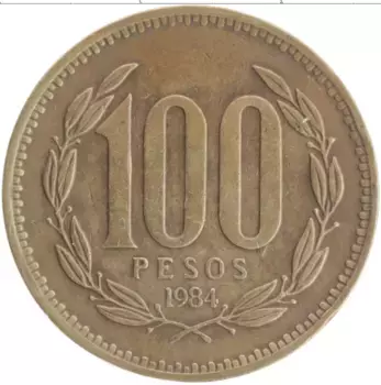 Монета 100 песо Чили 1984 года Бронза