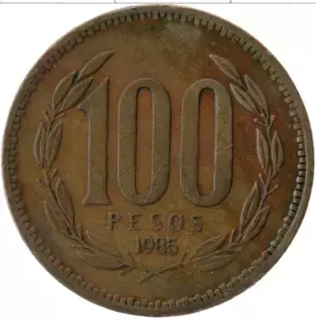 Монета 100 песо Чили 1985 года Бронза