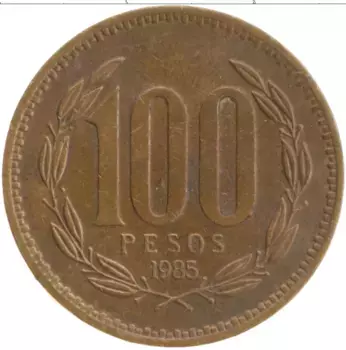 Монета 100 песо Чили 1985 года Бронза
