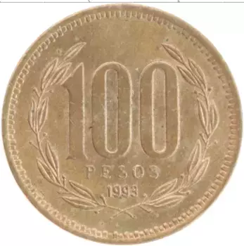 Монета 100 песо Чили 1993 года Бронза