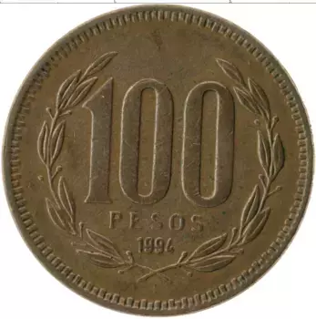 Монета 100 песо Чили 1994 года Бронза