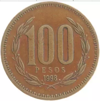 Монета 100 песо Чили 1998 года Бронза