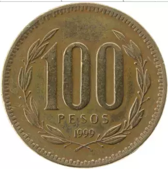 Монета 100 песо Чили 1999 года Медь