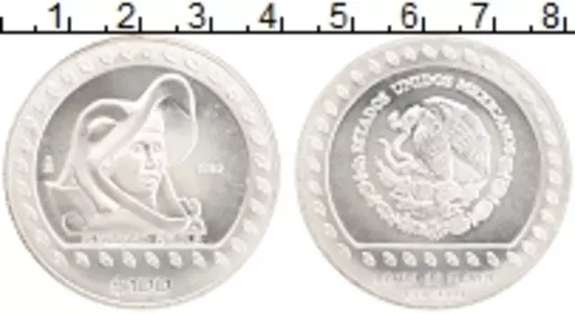 Монета 100 песо Мексики 1992 года Серебро Культура Майя