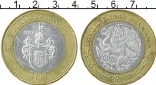 Монета 100 песо Мексики 2004 года Серебро Центральный круг - серебро