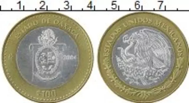 Монета 100 песо Мексики 2004 года Серебро Центральный круг - серебро