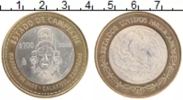 Монета 100 песо Мексики 2006 года Биметалл Штаты Мексики