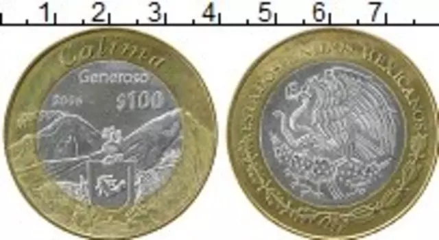 Монета 100 песо Мексики 2006 года Серебро Центральный круг - серебро