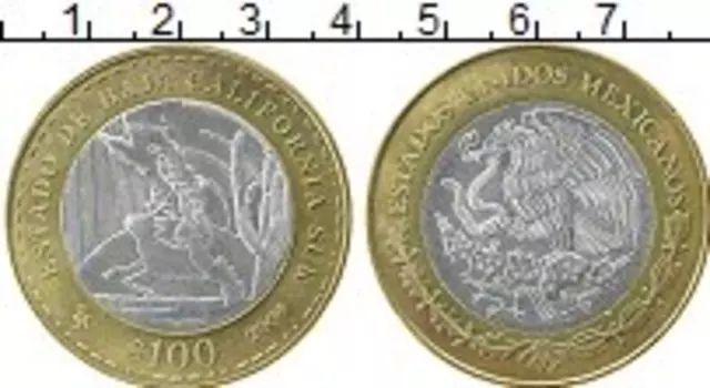 Монета 100 песо Мексики 2006 года Серебро Центральный круг - серебро