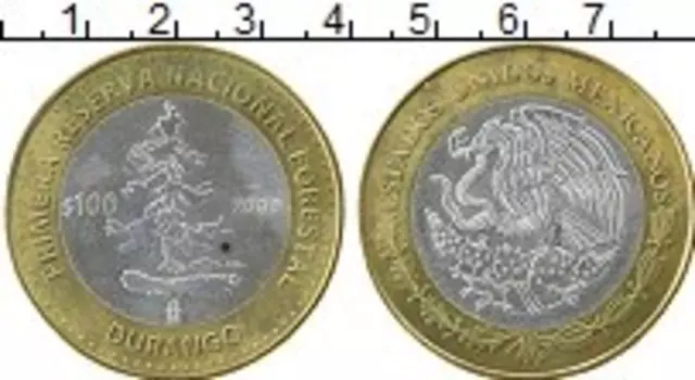 Монета 100 песо Мексики 2006 года Серебро Диранго
