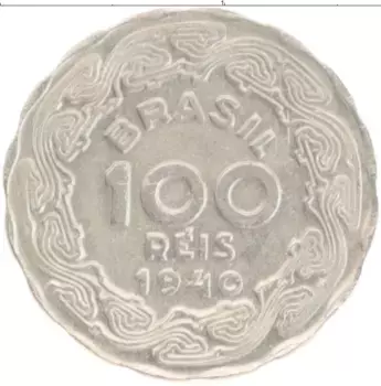 Монета 100 рейс Бразилии 1940 года Медно-никель Жетулиу Варгас